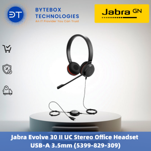 Jabra Evolve 30 II UC Stereo Office Headset USB-A 3.5mm (5399-829-309)【Bytebox】